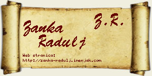 Žanka Radulj vizit kartica